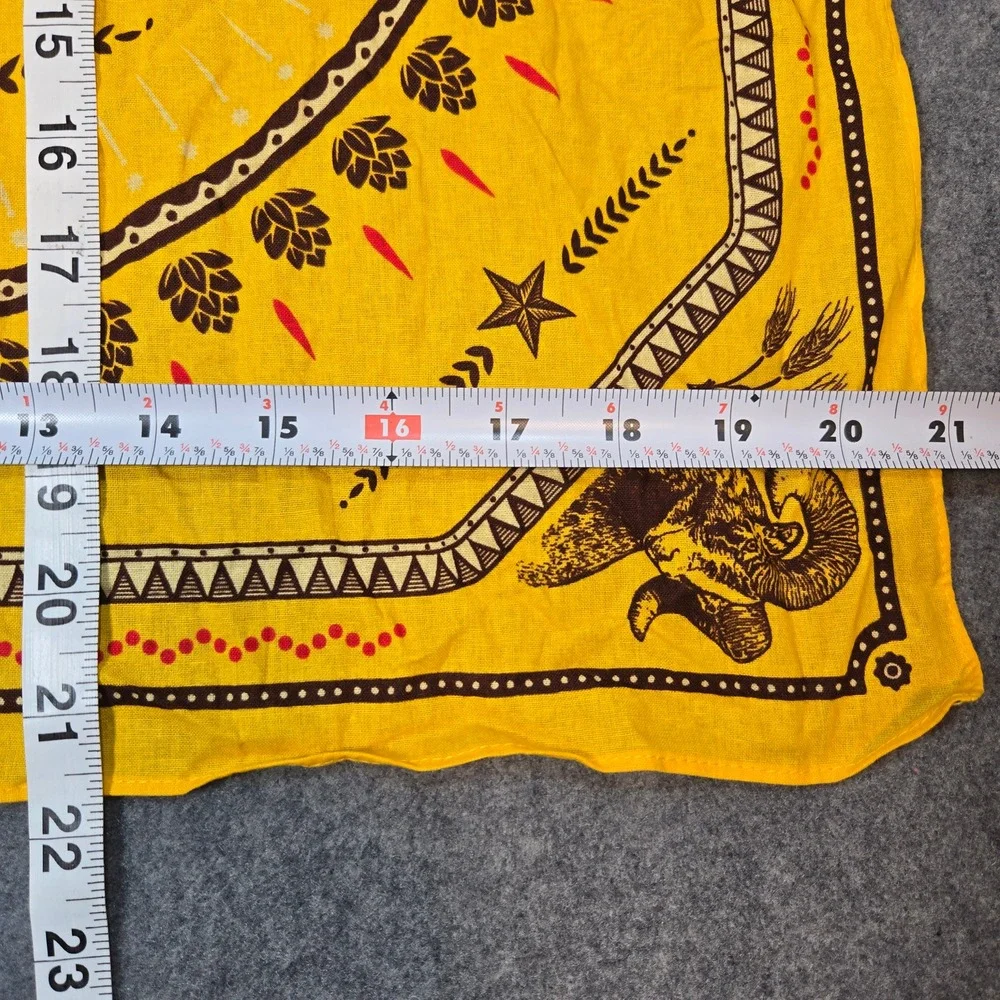 Shiner Bock Bandana Yellow Brewery Logo Ram Hops Graphic Neckerchief 21x21